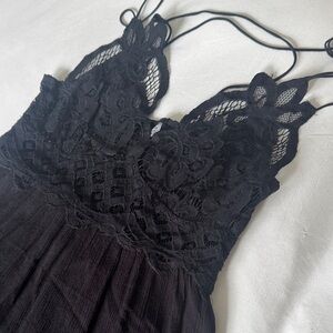 FREE PEOPLE Black Maxi Lace Dress